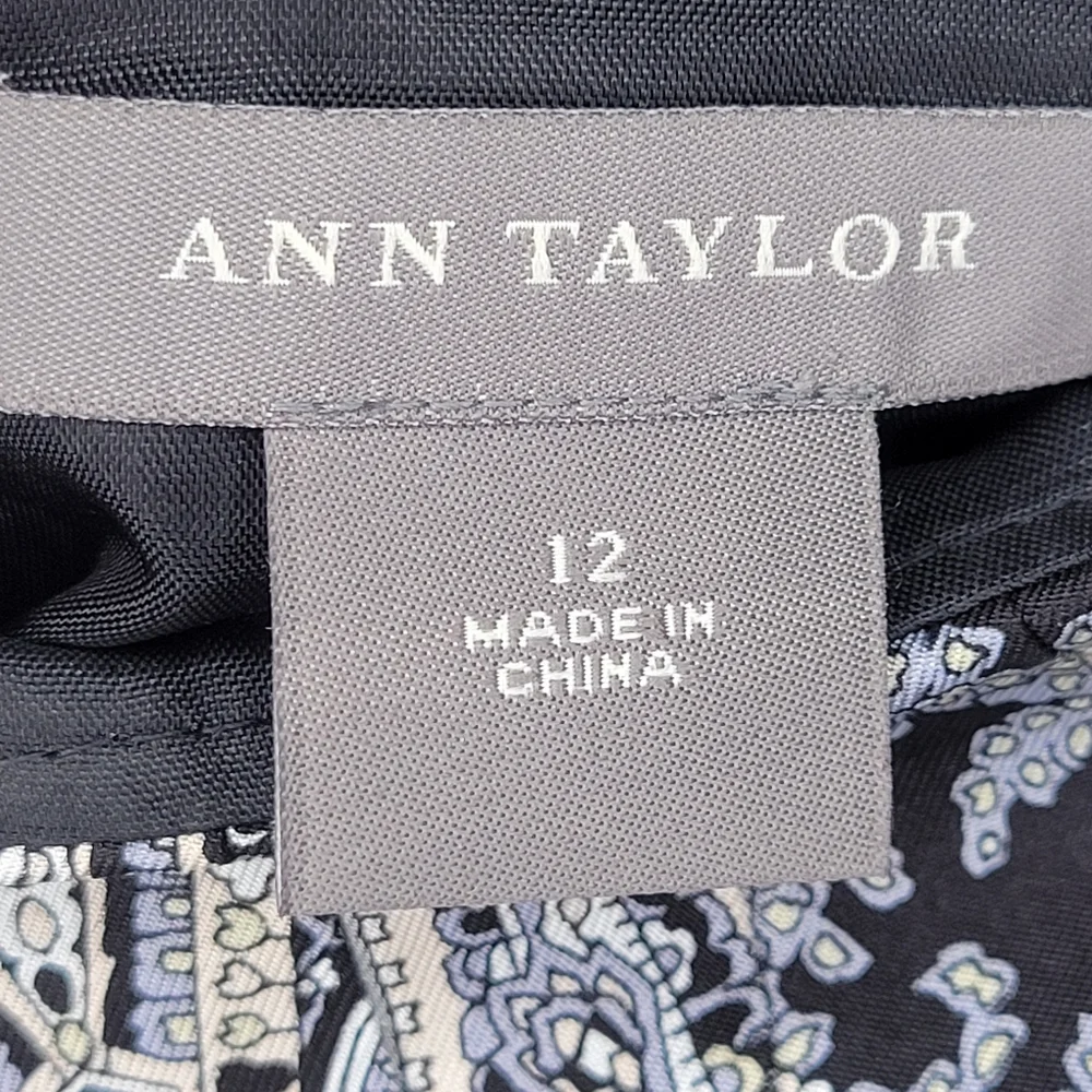 Ann Taylor Silk A-Line Pleated Skirt Size 12